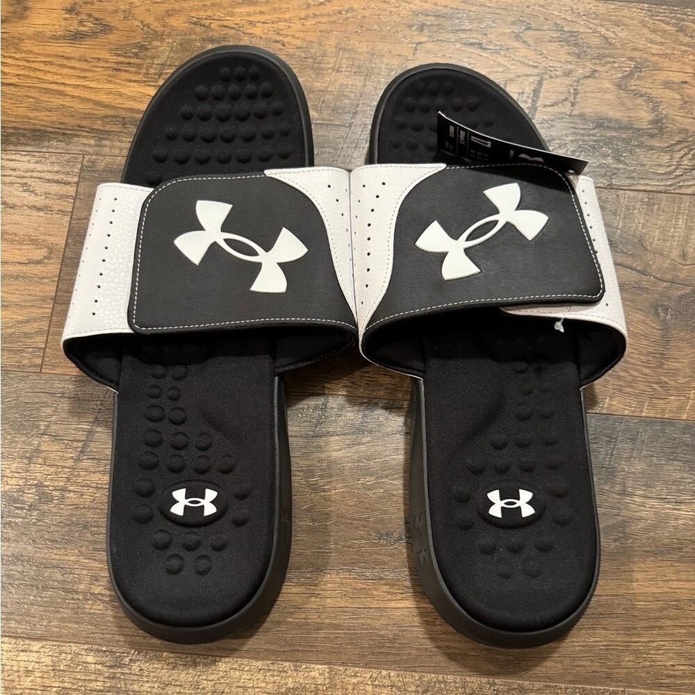 NWT Under Armour Ignite Slide Logo Adjustable Comfort Sports Sandal Mens‎ 17